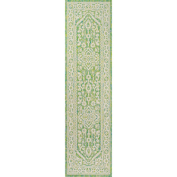 Sinjuri Medallion Textured Weave Indoor/outdoor Runner Rug